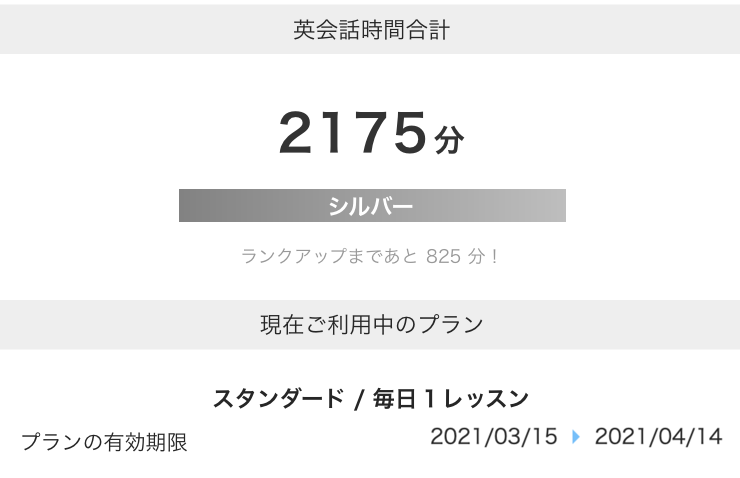 現在の有効期限はDMM英会話トップページ「プランの有効期限」欄に掲載されています。